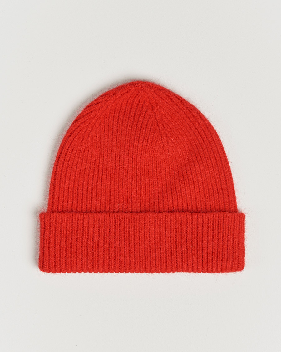 Men | Le Bonnet Lambswool/Caregora Beanie Crimsom Red | Le Bonnet | Lambswool/Caregora Beanie Crimsom Red