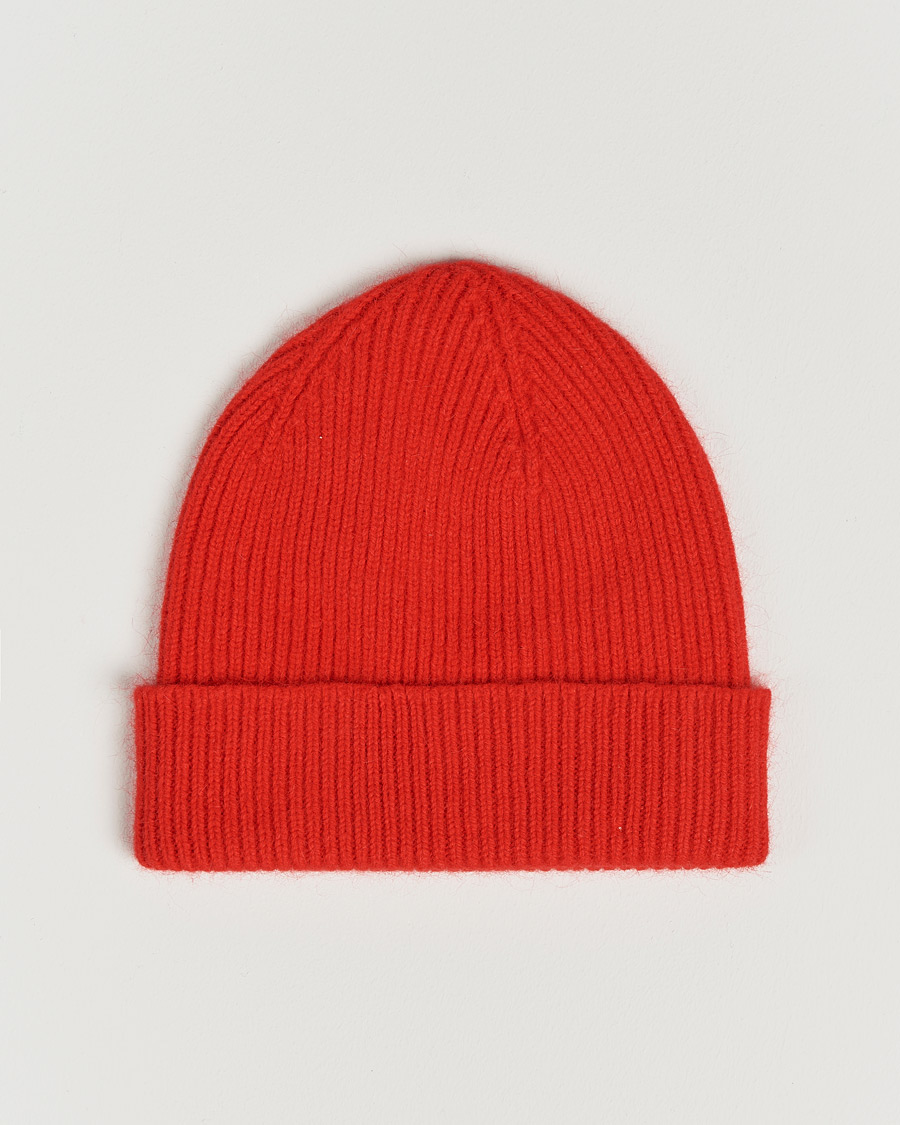 Men | Le Bonnet Lambswool/Caregora Beanie Crimsom Red | Le Bonnet | Lambswool/Caregora Beanie Crimsom Red