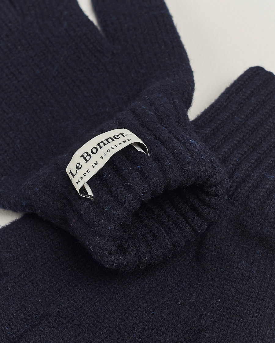 Men | Warming accessories | Le Bonnet | Merino Wool Gloves Midnight