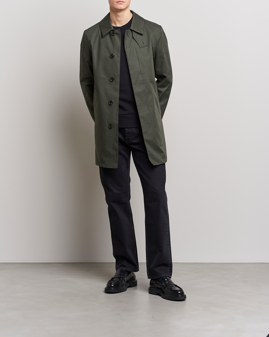 Men | Face the Rain in Style | Mackintosh | Cambridge Car Coat Bottle Green