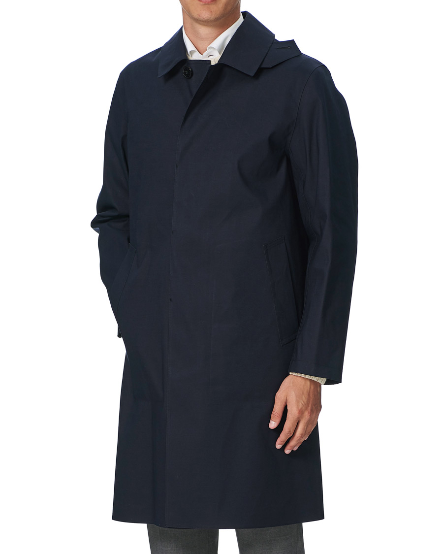 Men | Coats & Jackets | Mackintosh | Oxford Bonded Cotton Coat Navy