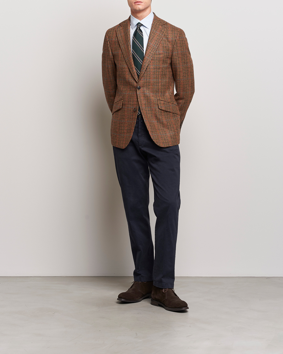 Men | Blazers | Walker Slater | Edward Lambswool Houndstooth Blazer Tan