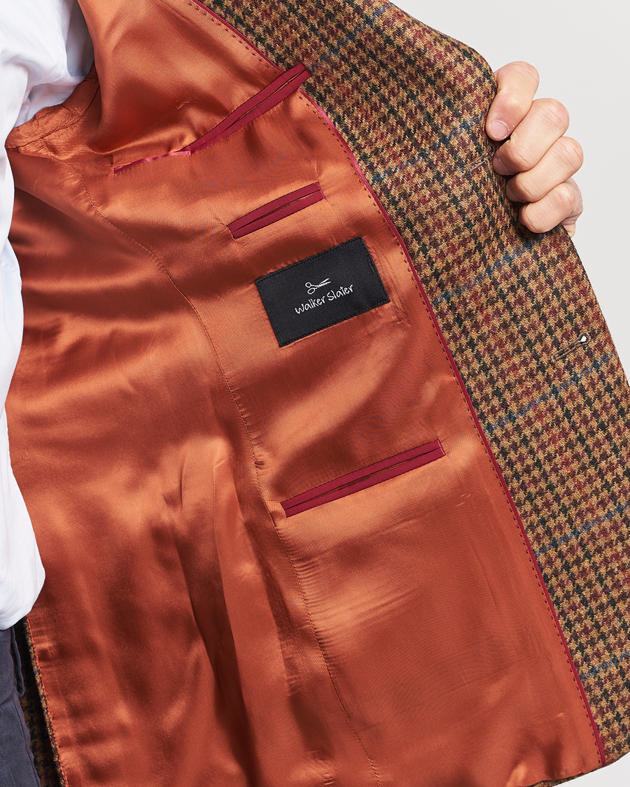 Men | Blazers | Walker Slater | Edward Lambswool Houndstooth Blazer Tan