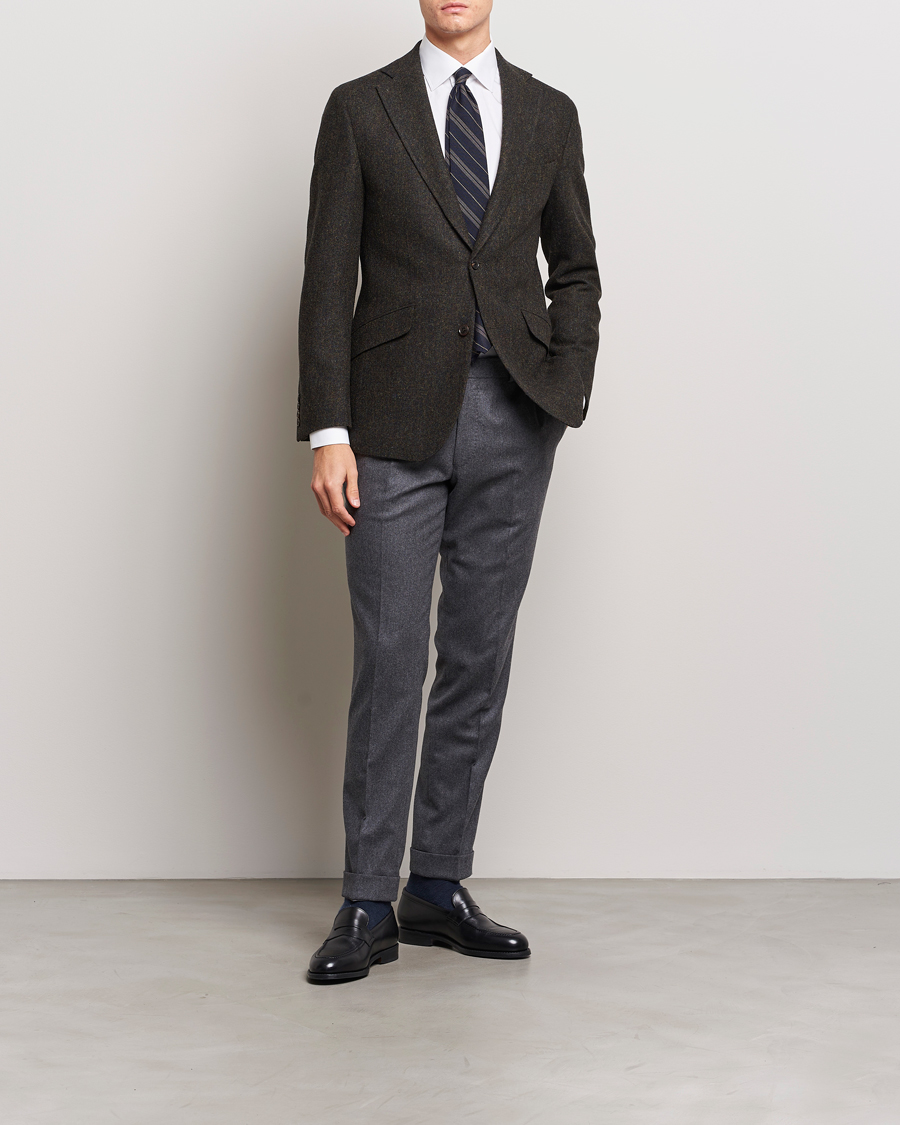 Men | Blazers | Walker Slater | Edward Wool Donegal Blazer Dark Brown