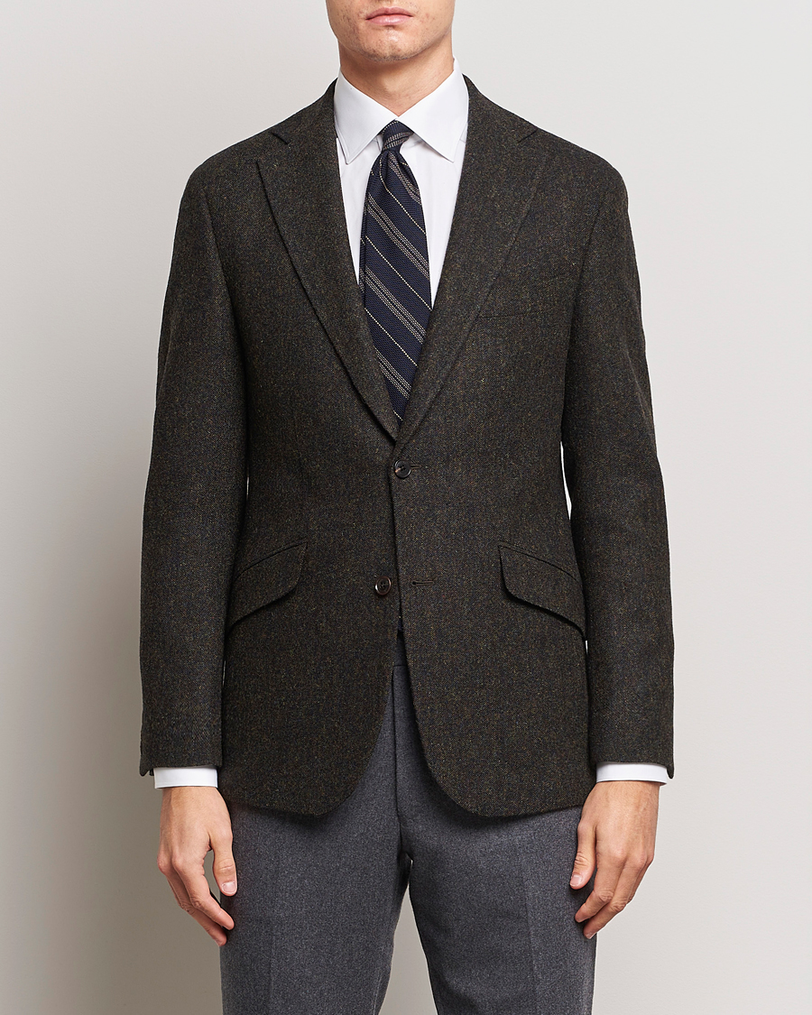 Men | Blazers | Walker Slater | Edward Wool Donegal Blazer Dark Brown