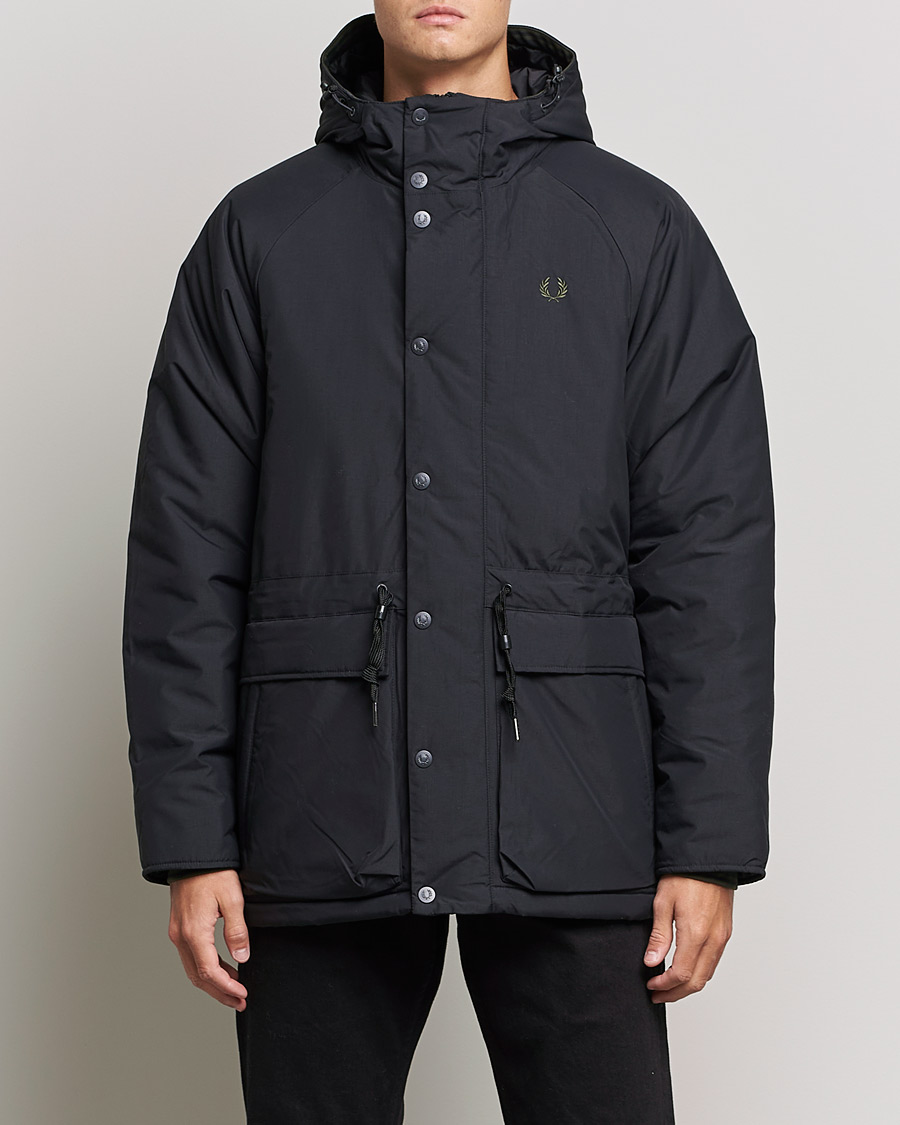Men | Parkas | Fred Perry | Padded Zip Through Parka  Black