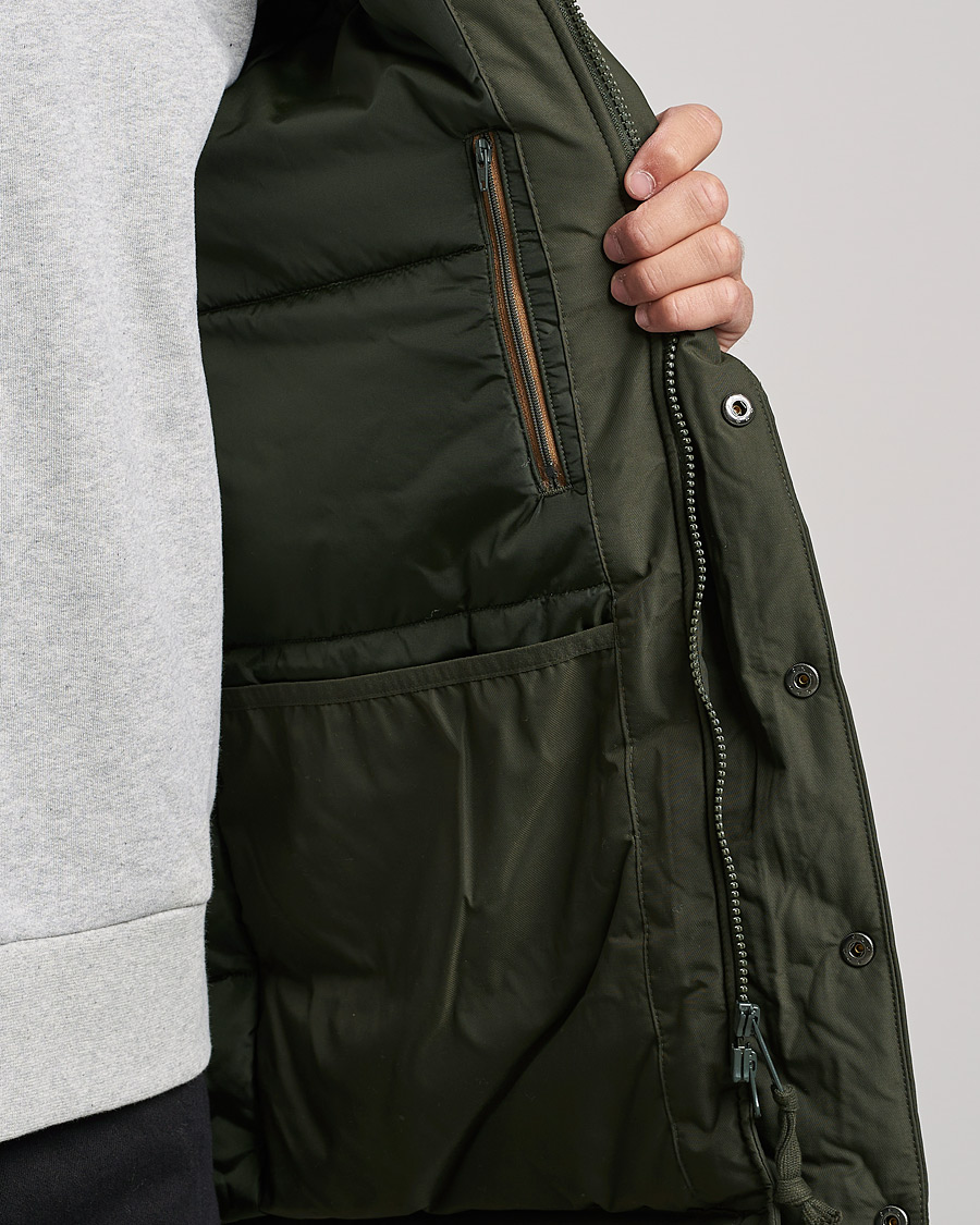 Men | Coats & Jackets | Fred Perry | Padded Zip Through Parka Hunting Green