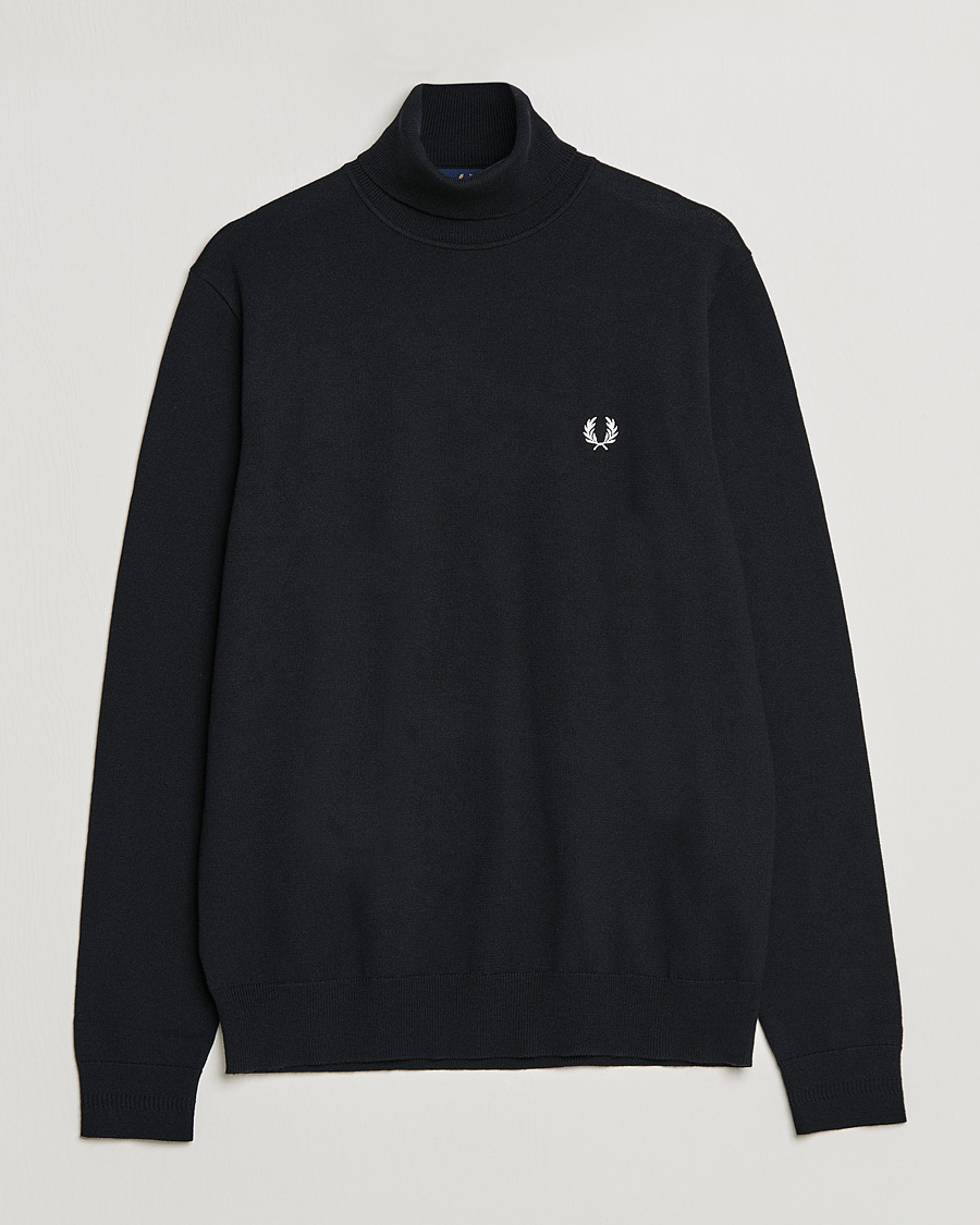 Men | Sweaters & Knitwear | Fred Perry | Roll Neck Jumper Black