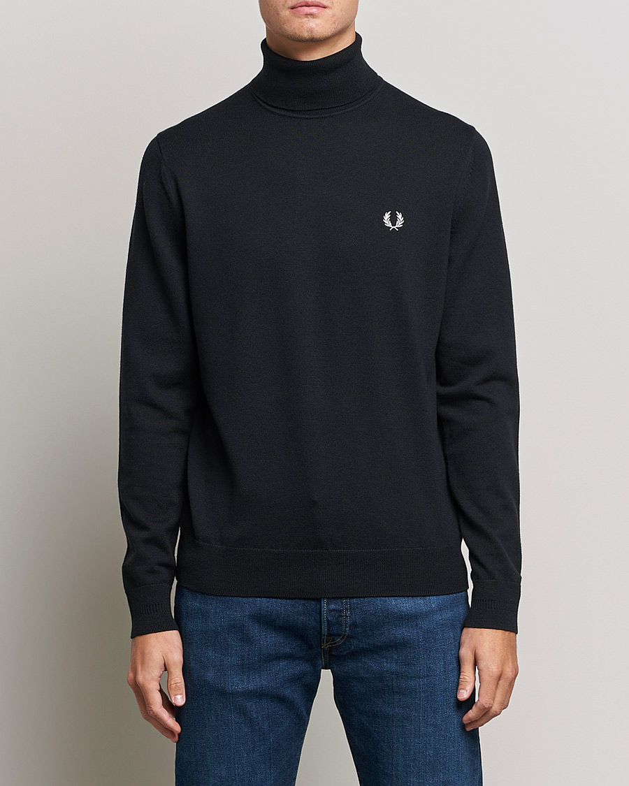 Men | Sweaters & Knitwear | Fred Perry | Roll Neck Jumper Black