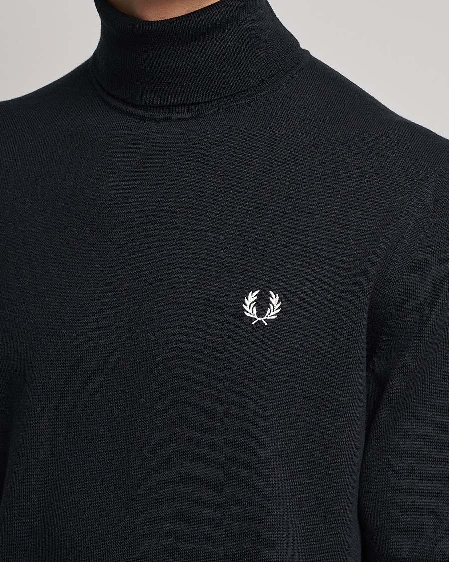 Men | Sweaters & Knitwear | Fred Perry | Roll Neck Jumper Black