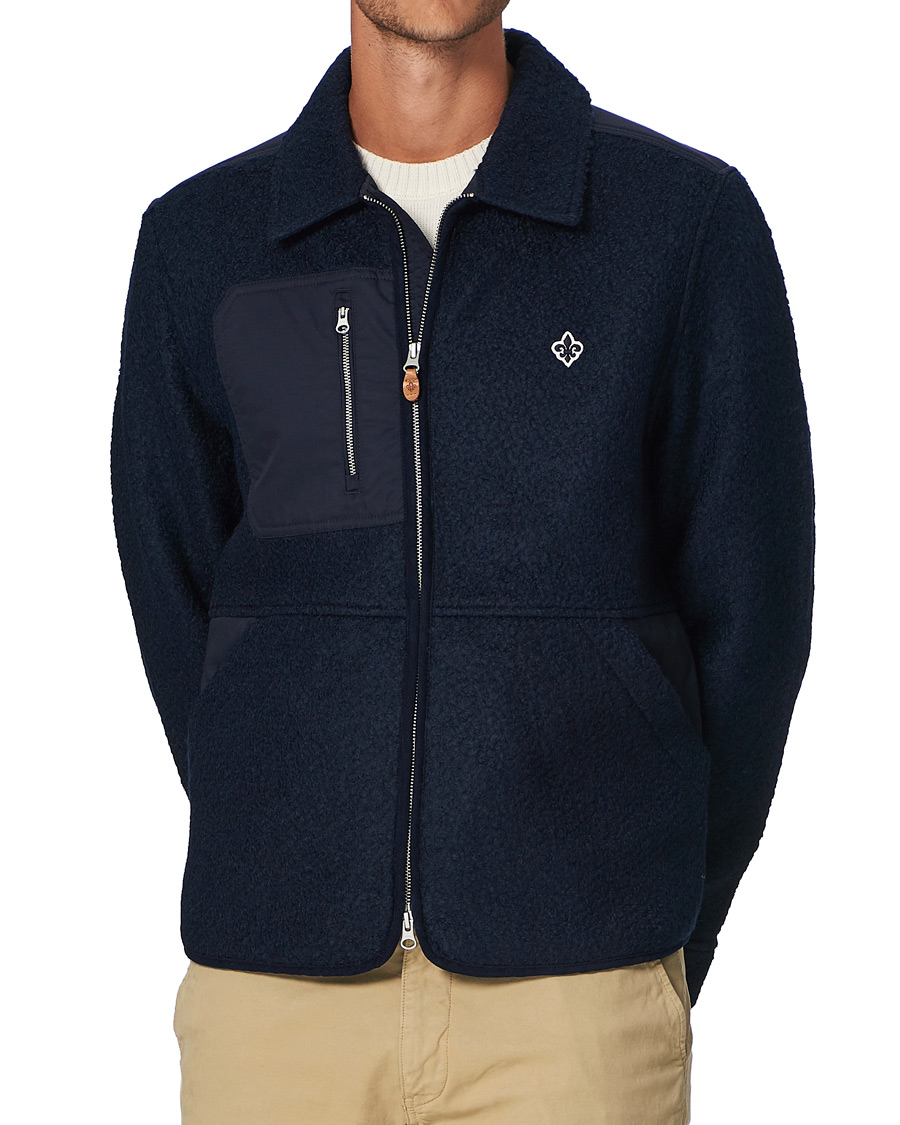 新品Micro Pile Cardigan Double Jacket Navy Morris Brookley Pile Jacket Navy at CareOfCarl.com