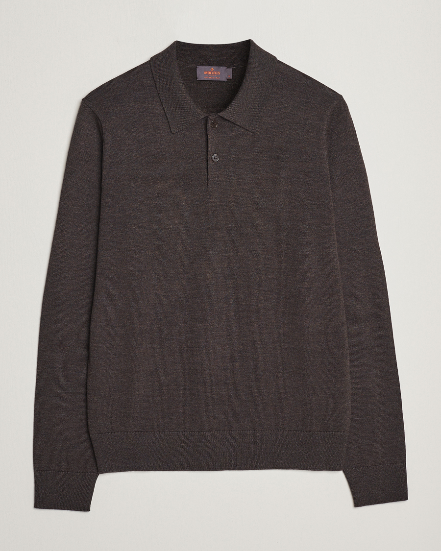 Men | Sweaters & Knitwear | Morris | Merino Polo Knit Brown