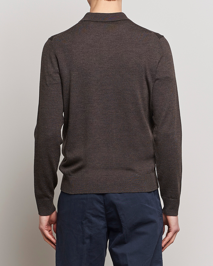 Men | Sweaters & Knitwear | Morris | Merino Polo Knit Brown