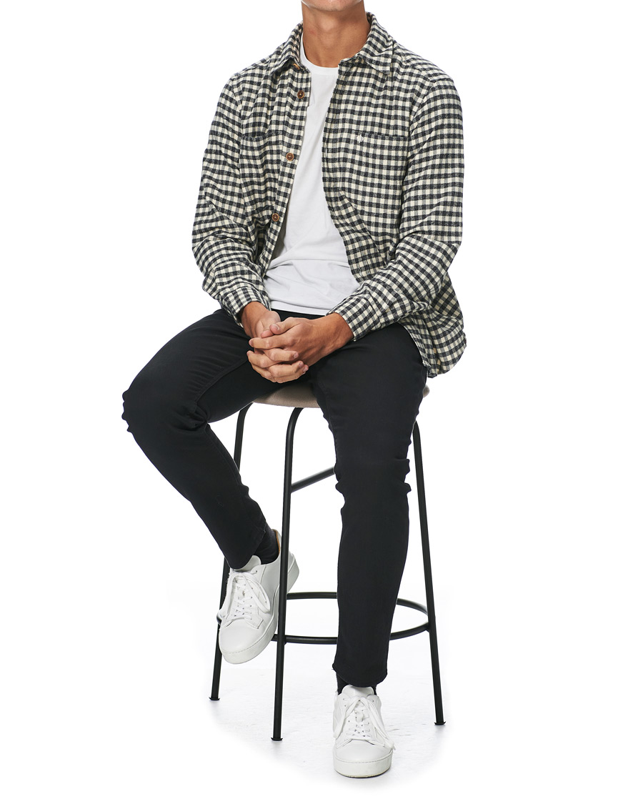 Men | Shirts | Morris | Winfell Check Overshirt Black/White