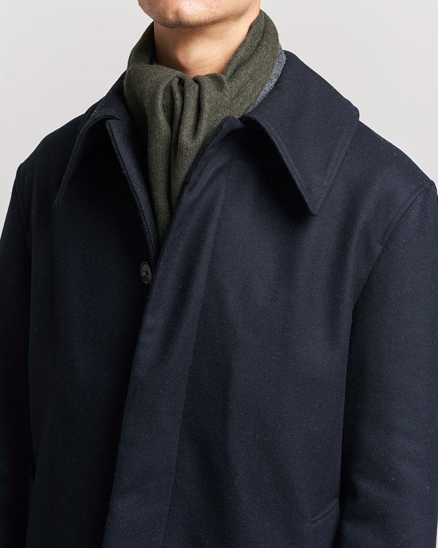 Men | Scarves | Morris | Double Face Wool Scarf Grey/Green