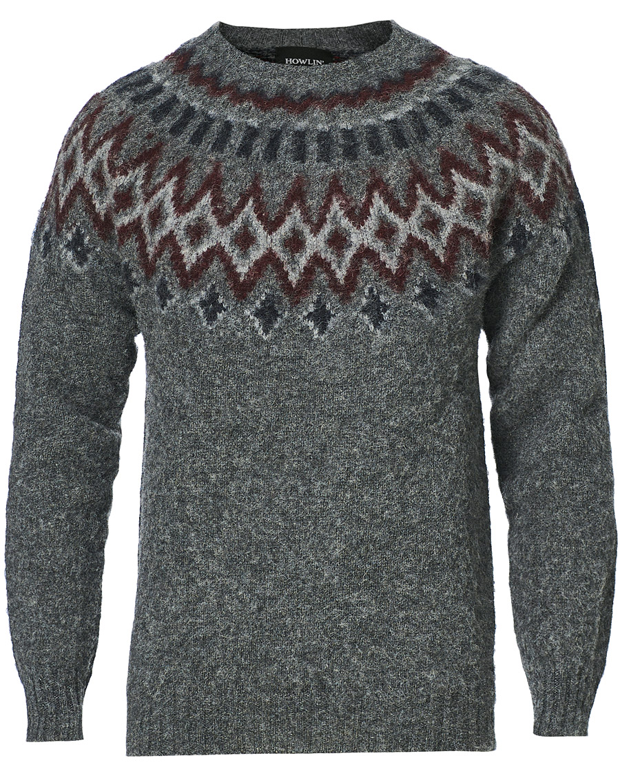 Men | Sweaters & Knitwear | Howlin' | Brushed Wool Fair Isle Crew Sweater Oxford
