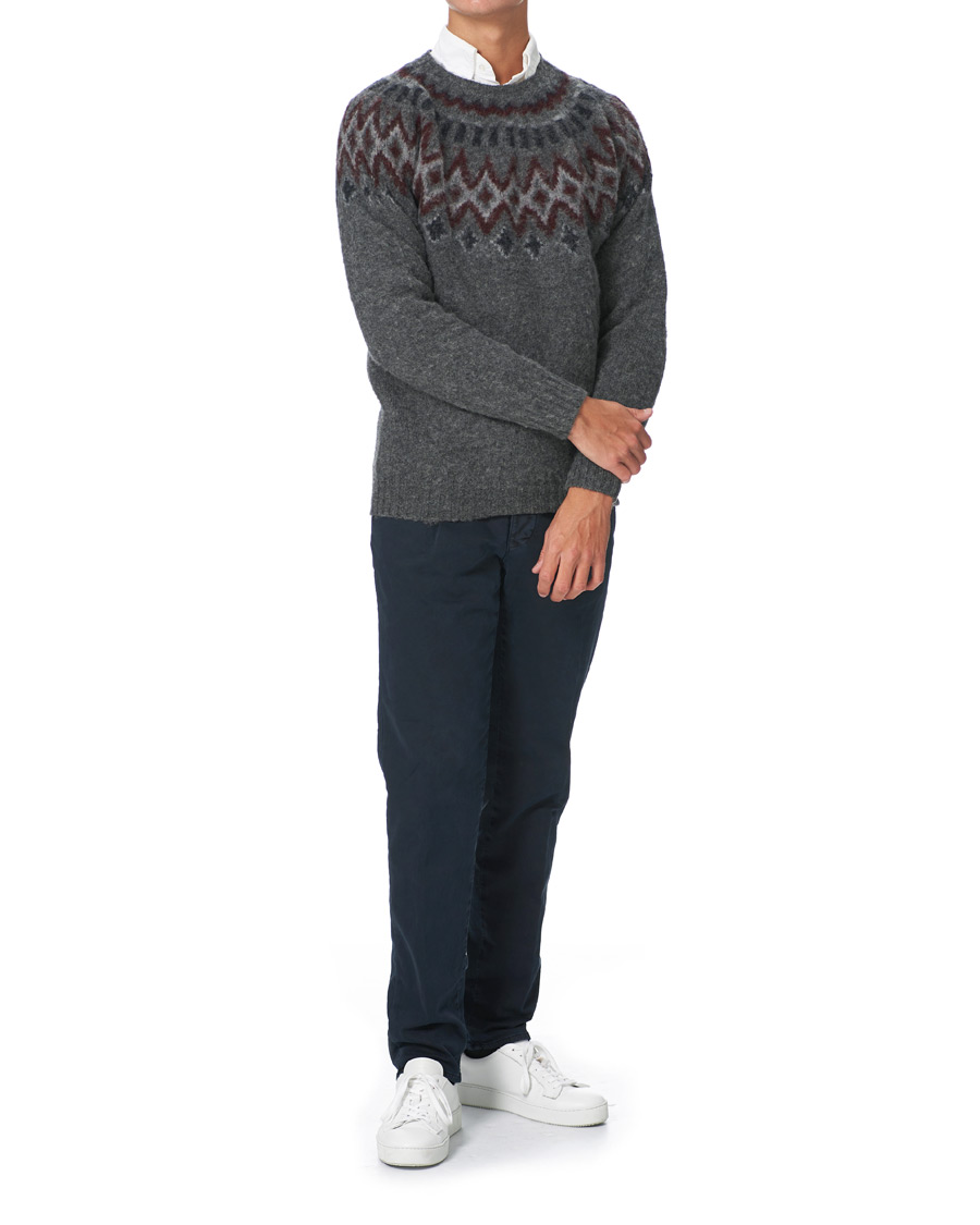 Men | Sweaters & Knitwear | Howlin' | Brushed Wool Fair Isle Crew Sweater Oxford