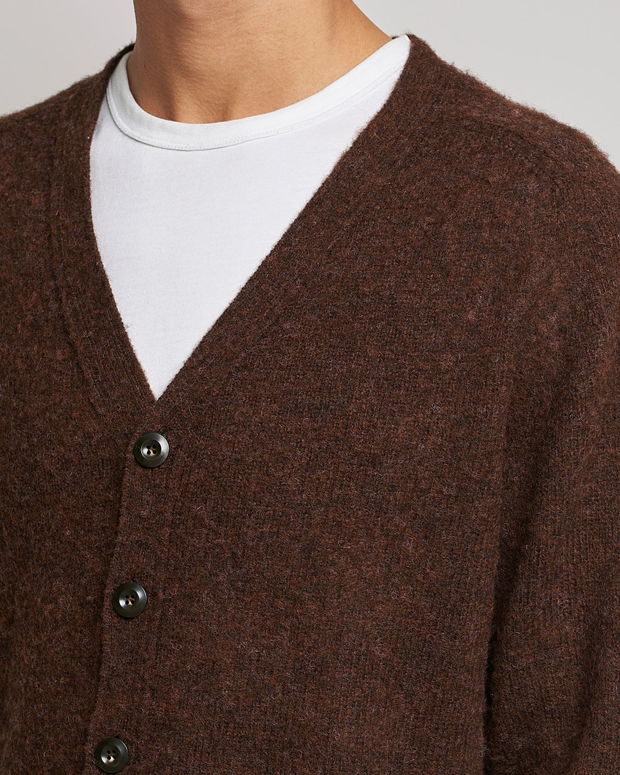 Men | Sweaters & Knitwear | Howlin' | Brushed Wool Cardigan Brownish