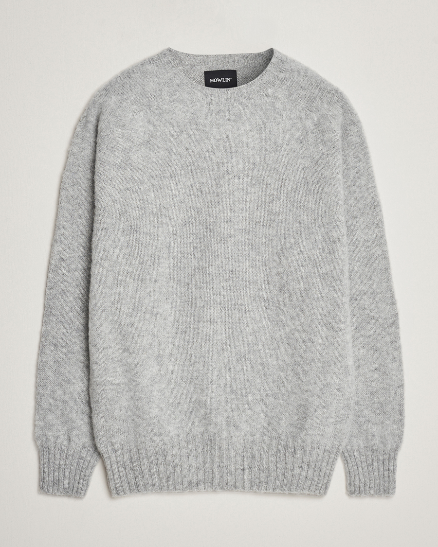 Men | Sweaters & Knitwear | Howlin' | Brushed Wool Sweater Silver