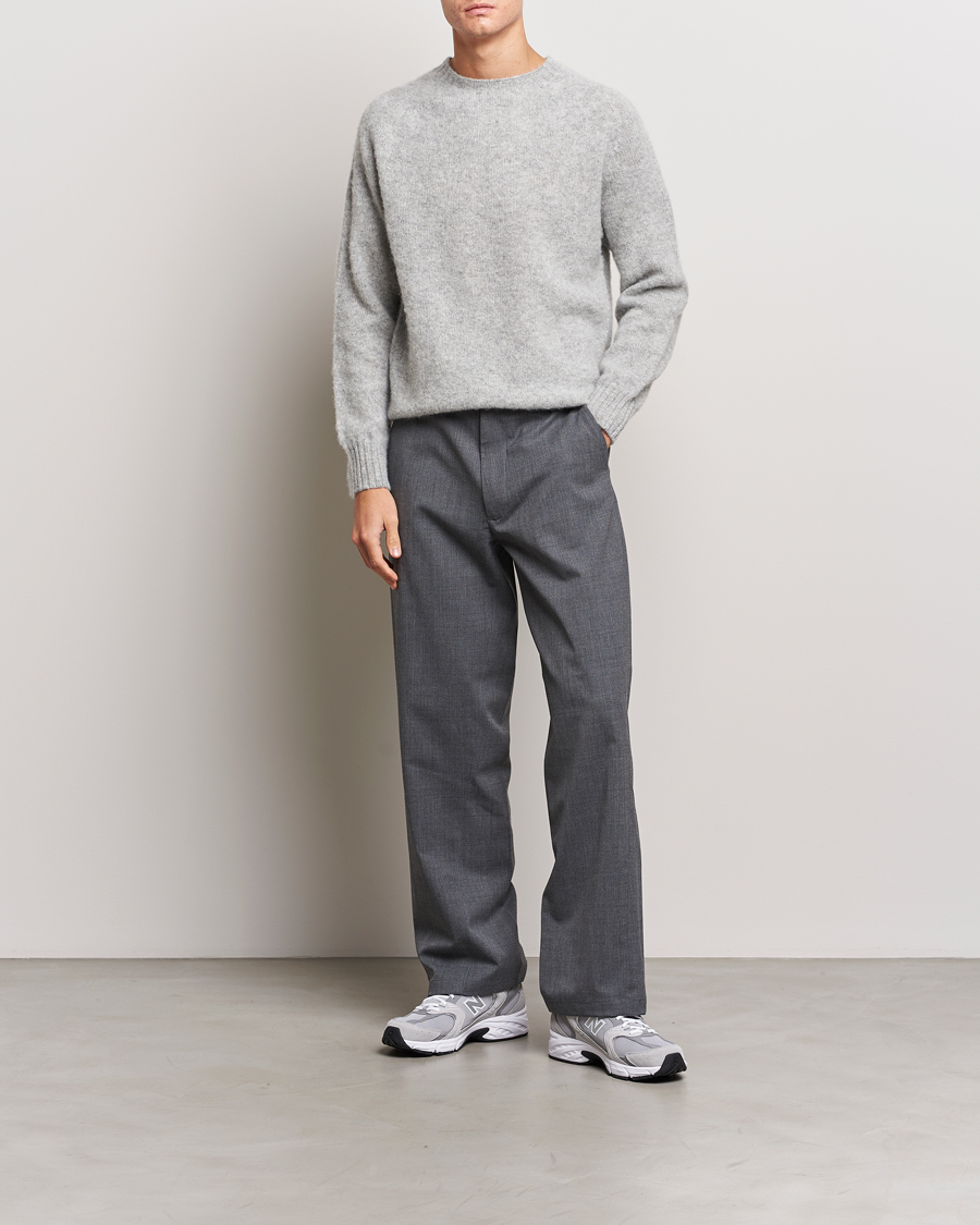 Men | Sweaters & Knitwear | Howlin' | Brushed Wool Sweater Silver