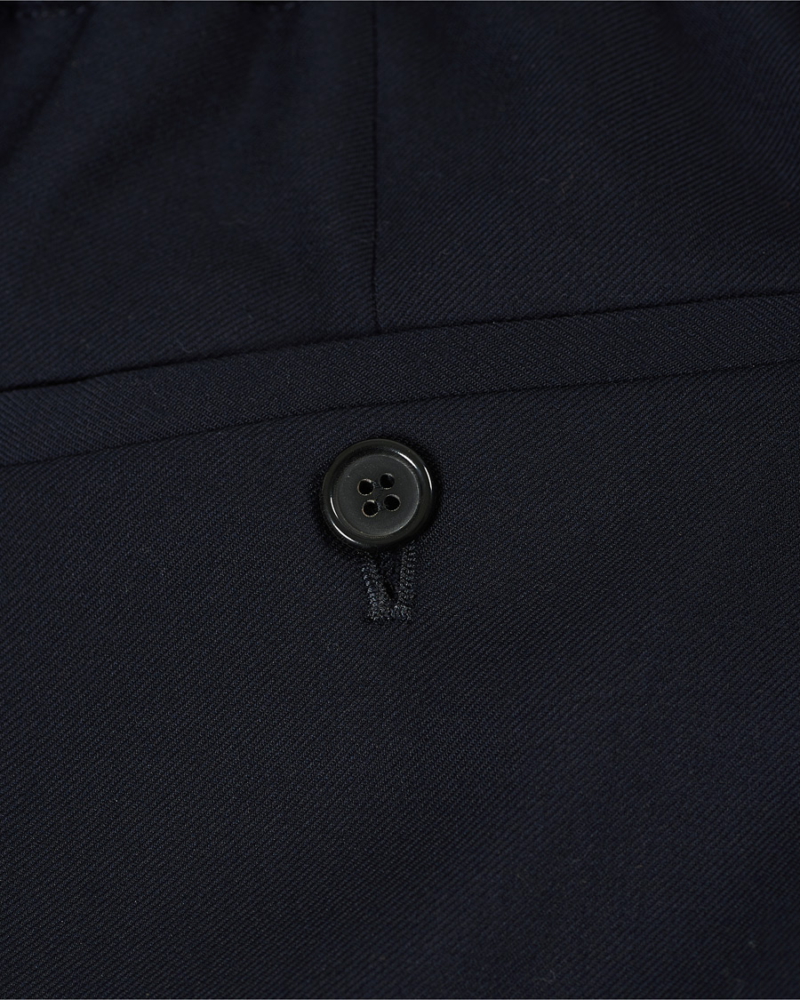 Men | Trousers | Paul Smith | Drawstring Elastic Wool Pant Navy