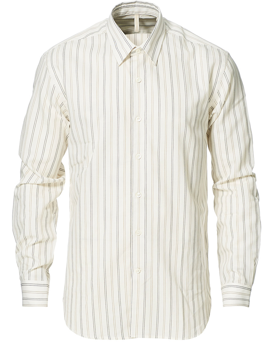 Men |  | Sunflower | Dan Striped Cotton Shirt Off White