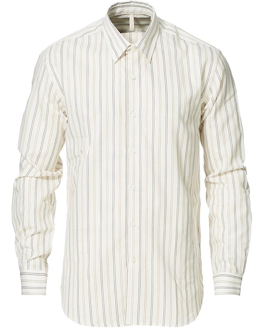Men | Shirts | Sunflower | Dan Striped Cotton Shirt Off White