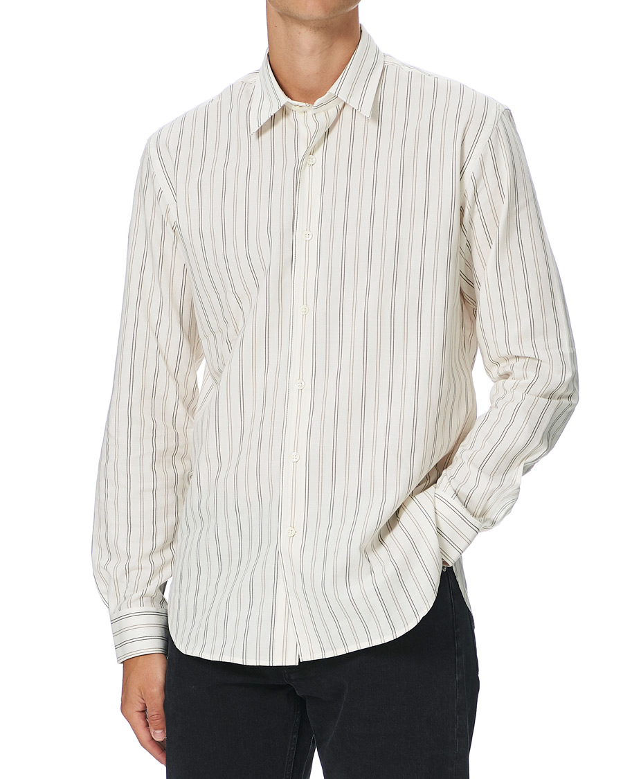 Men | Shirts | Sunflower | Dan Striped Cotton Shirt Off White