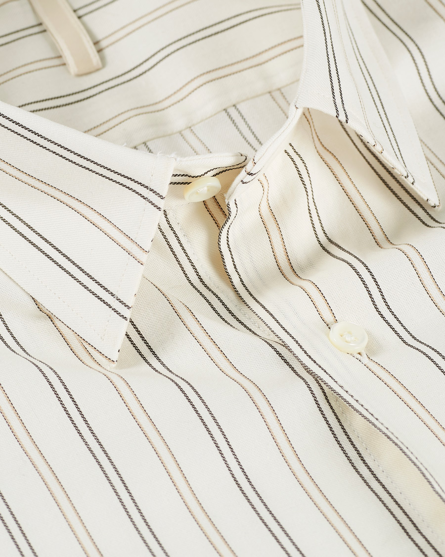 Men | Shirts | Sunflower | Dan Striped Cotton Shirt Off White