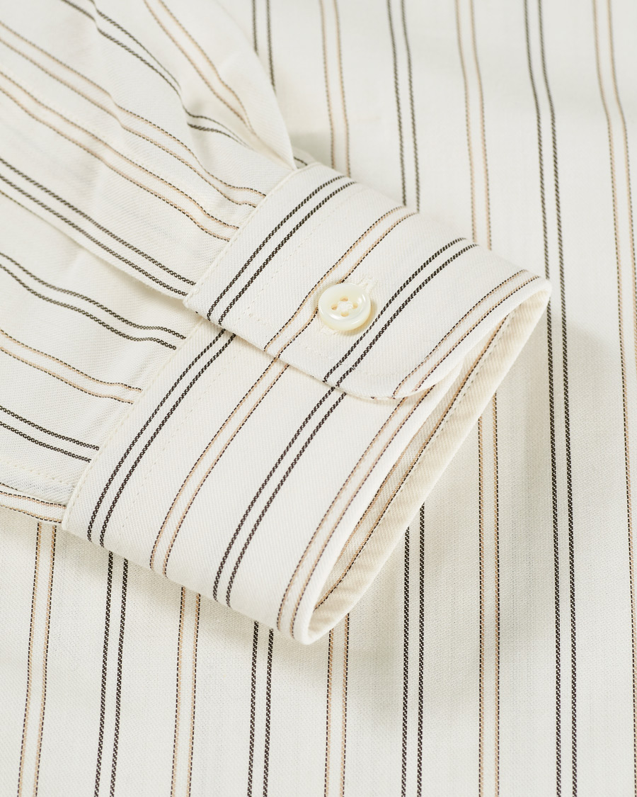 Men | Shirts | Sunflower | Dan Striped Cotton Shirt Off White
