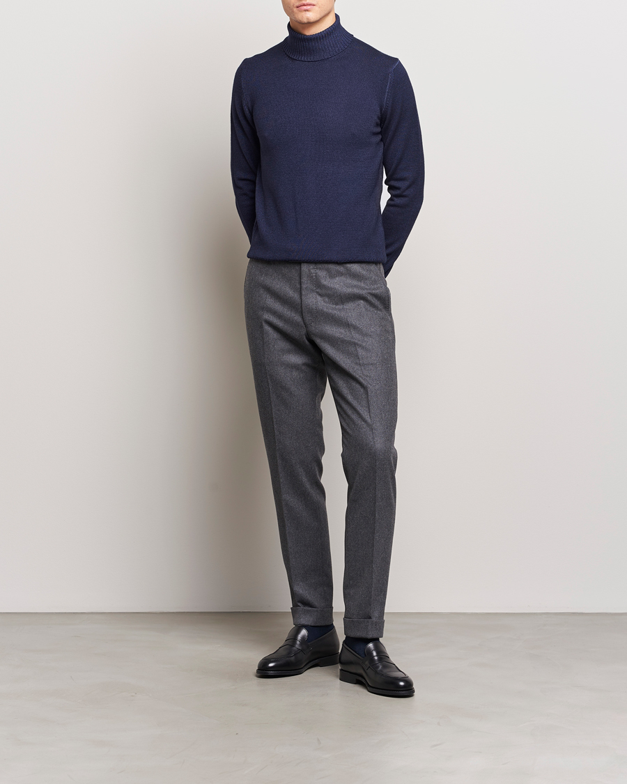 Men | Sweaters & Knitwear | Gran Sasso | Vintage Merino Fashion Fit Polo Navy