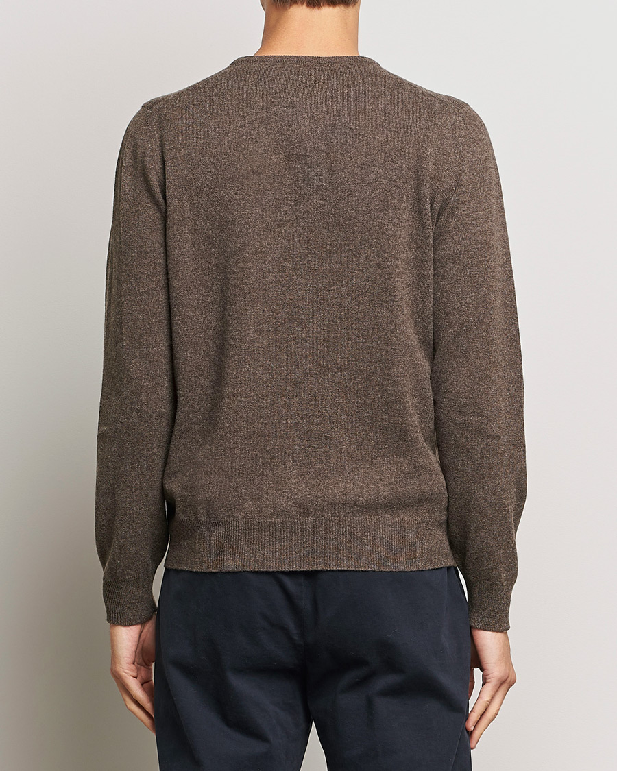 Men | Sweaters & Knitwear | Gran Sasso | Wool/Cashmere Crew Neck Brown Melange