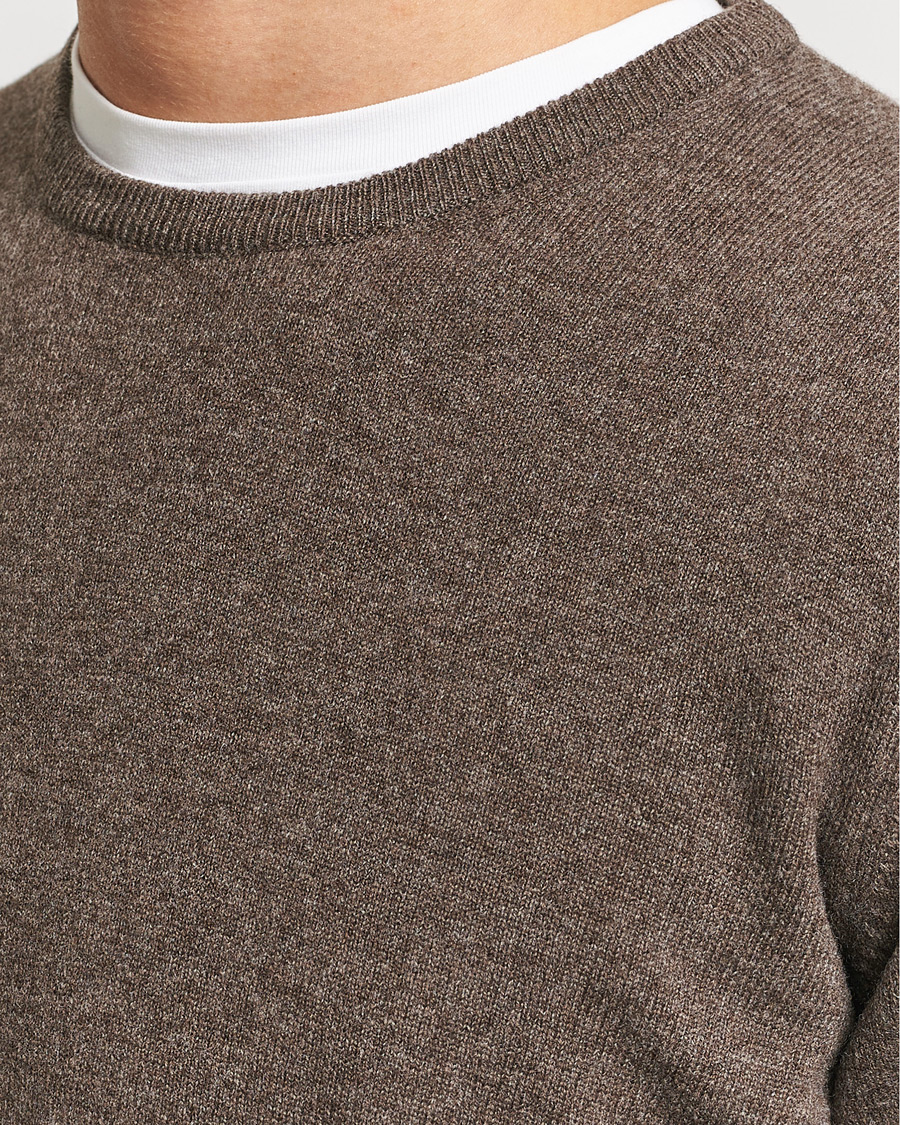 Men | Sweaters & Knitwear | Gran Sasso | Wool/Cashmere Crew Neck Brown Melange