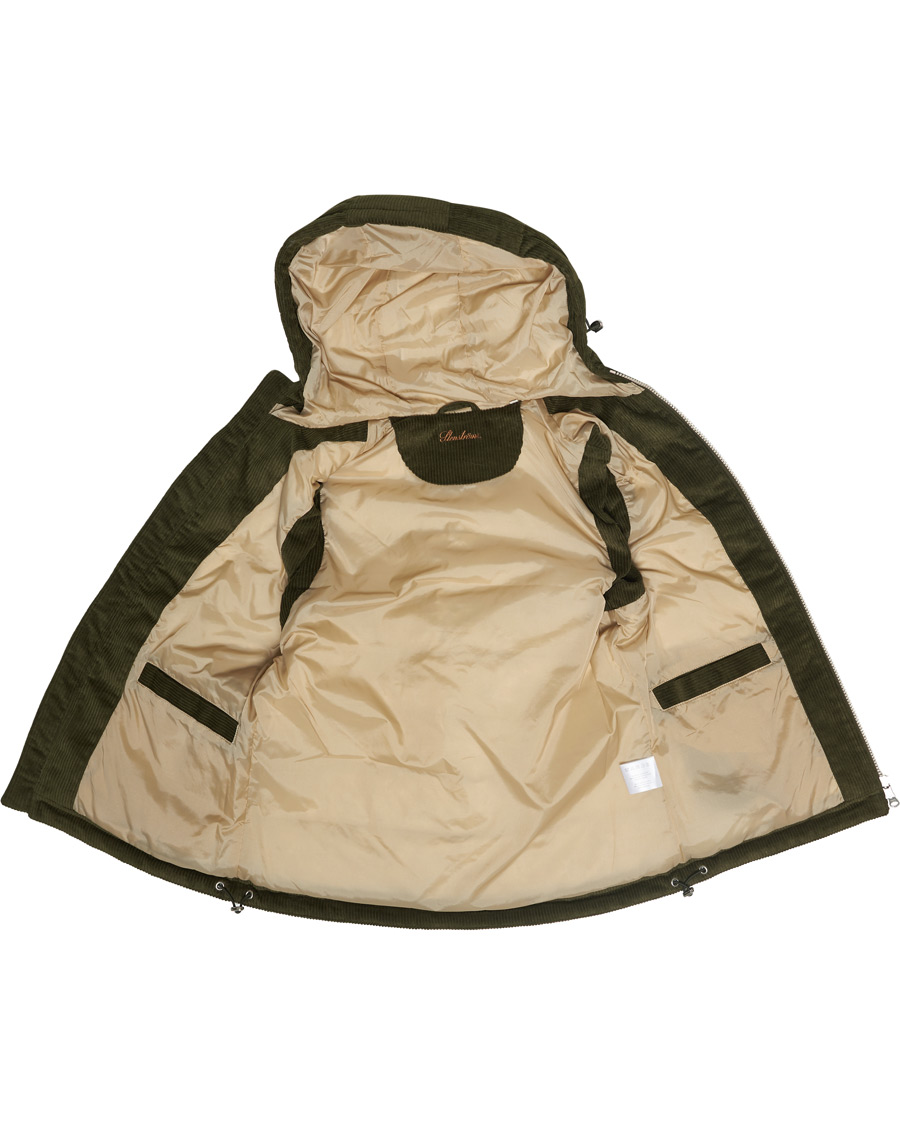 Men | Coats & Jackets | Stenströms | Padded Corduroy Hood Vest Olive