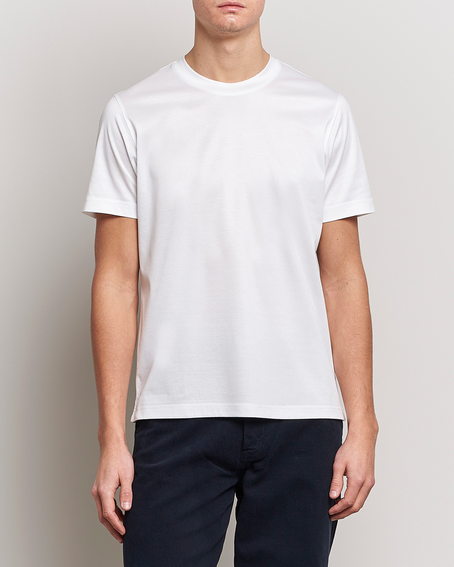 Men | White t-shirts | Eton | Filo Di Scozia Cotton T-Shirt White