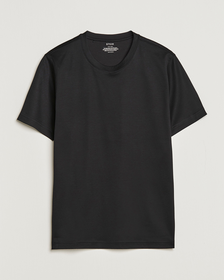 Men | T-Shirts | Eton | Filo Di Scozia Cotton T-Shirt Black