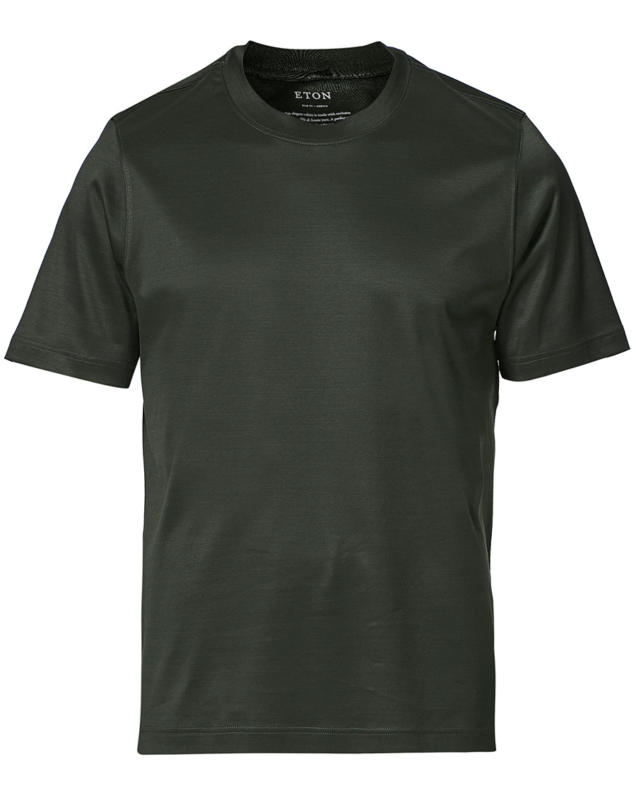 Men |  | Eton | Filo Di Scozia Cotton T-Shirt Dark Green