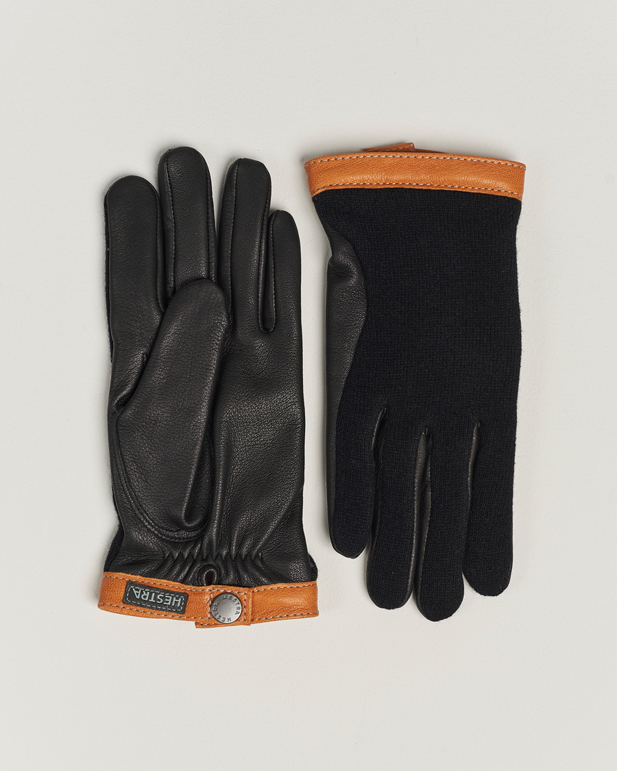 Men | Gloves | Hestra | Deerskin Wool Tricot Glove BlackBlack
