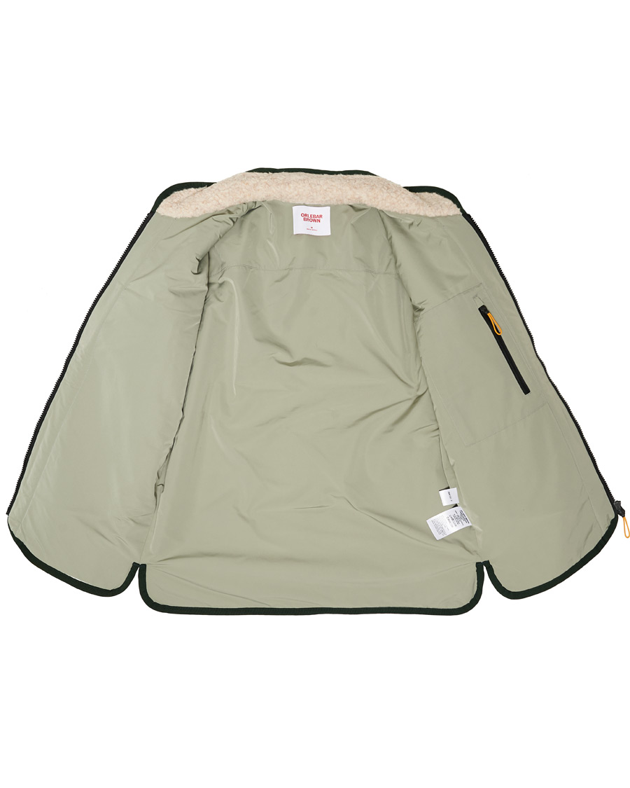 Men | Sweaters & Knitwear | Orlebar Brown | Baird Fleece Full Zip Dune/Artichoke