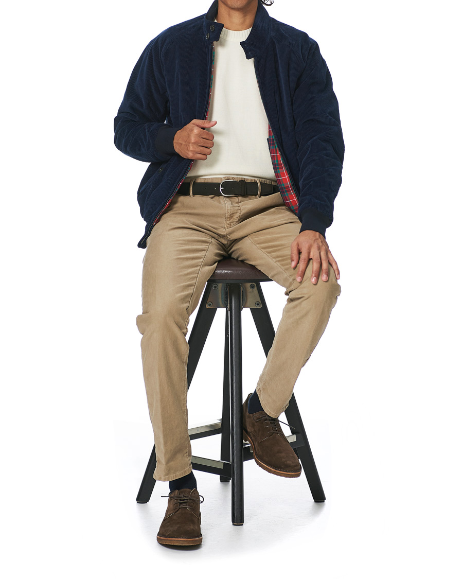 Men | Coats & Jackets | Baracuta | G9 Padded Corduroy Harrington Jacket Navy