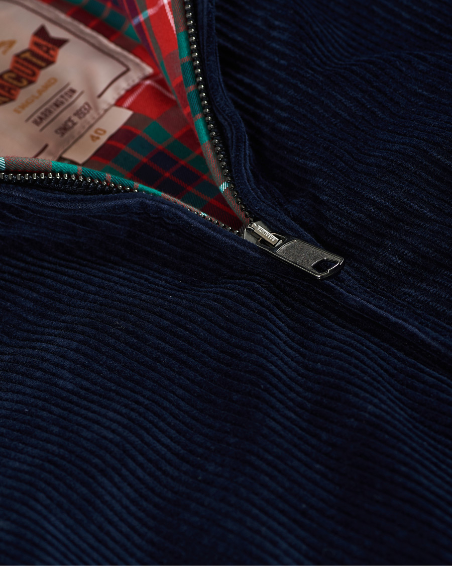 Men | Coats & Jackets | Baracuta | G9 Padded Corduroy Harrington Jacket Navy