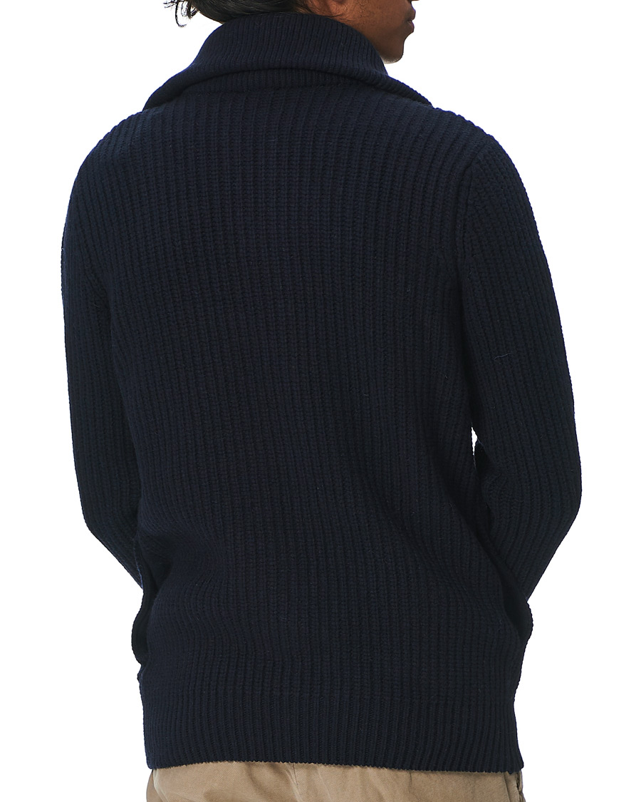 Men | Sweaters & Knitwear | Armor-lux | Ribbed Zip Sweater Navy
