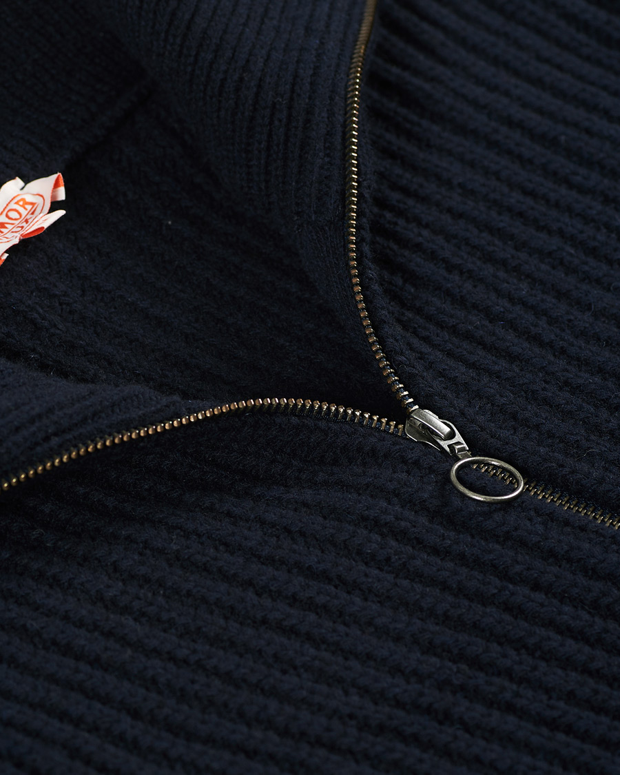 Men | Sweaters & Knitwear | Armor-lux | Ribbed Zip Sweater Navy