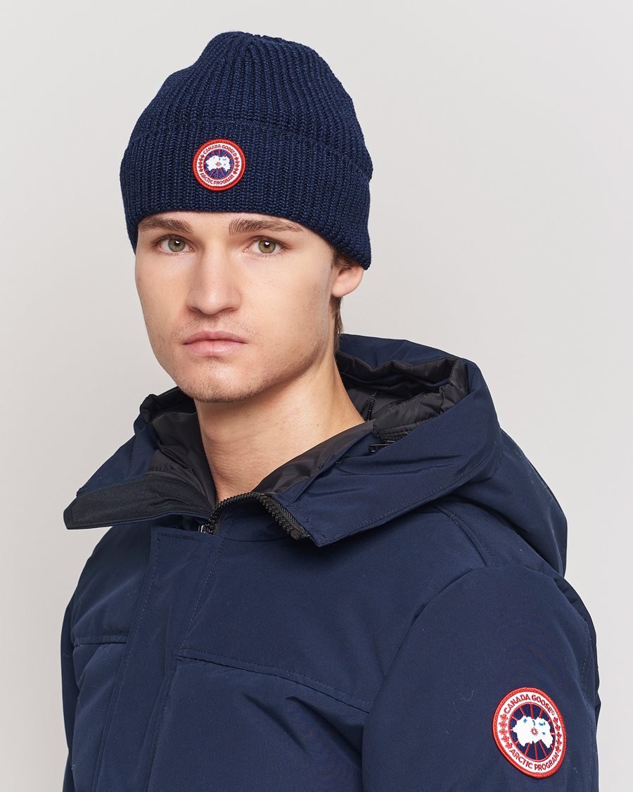 Men | Canada Goose Arctic Disc Rib Toque Navy Heather | Canada Goose | Arctic Disc Rib Toque Navy Heather