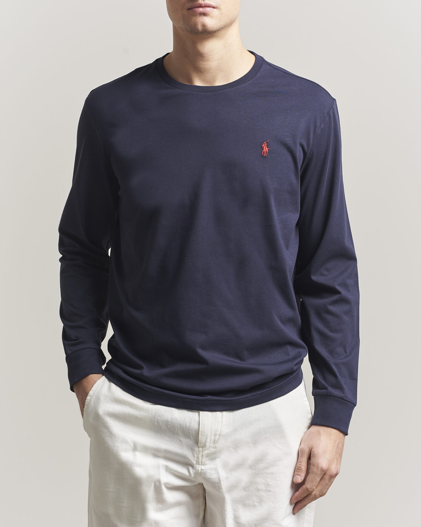 Men | T-Shirts | Polo Ralph Lauren | Custom Slim Fit Long Sleeve Tee Ink