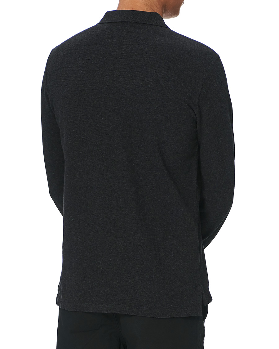 Men | Polo Shirts | Polo Ralph Lauren | Custom Slim Fit Long Sleeve Polo Black Marl Heather