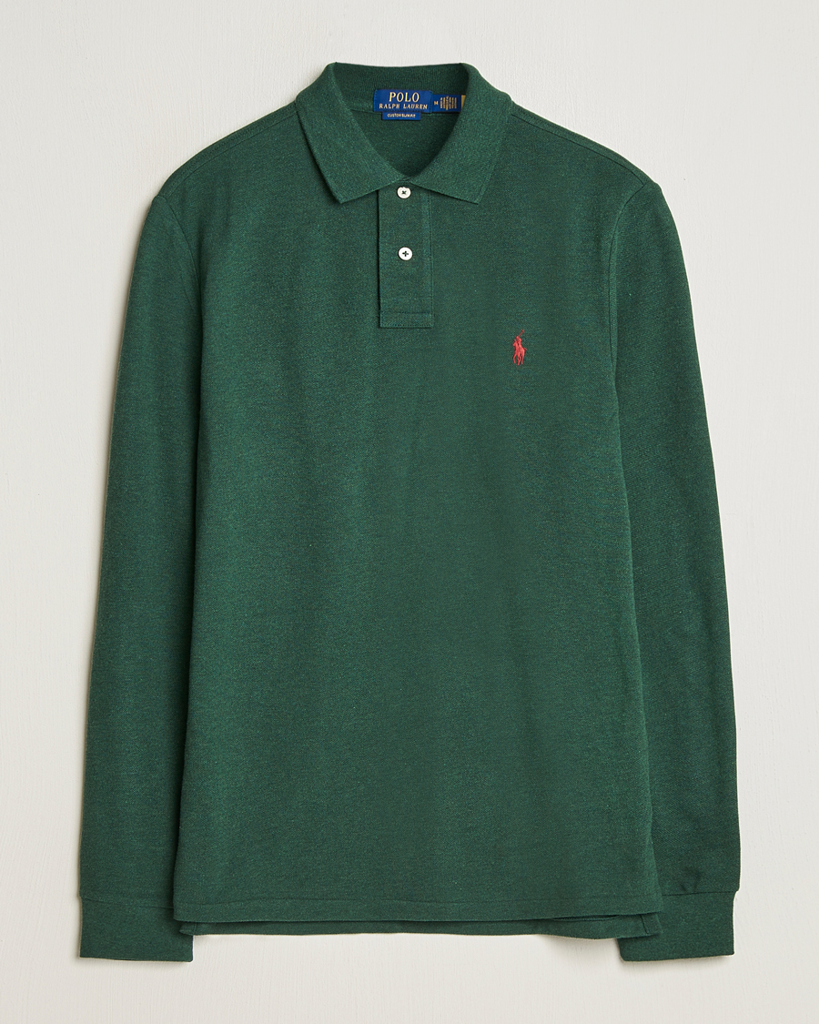 Men | Sweaters & Knitwear | Polo Ralph Lauren | Custom Slim Fit Long Sleeve Polo Scotch Pine Heather
