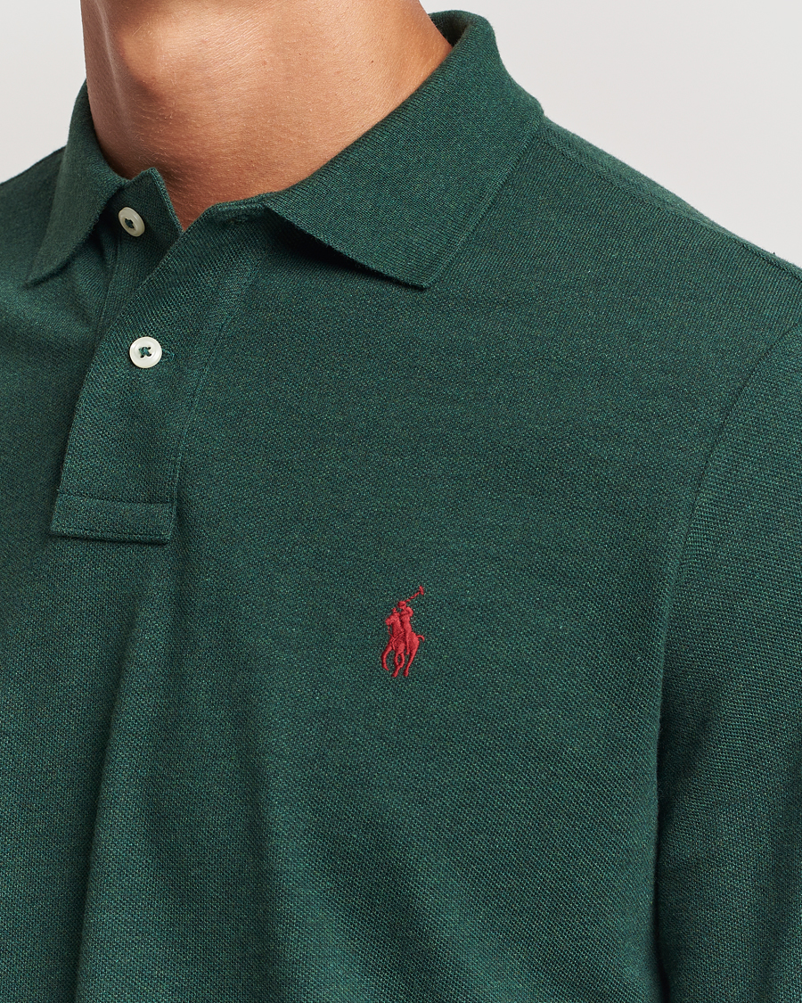 Men | Sweaters & Knitwear | Polo Ralph Lauren | Custom Slim Fit Long Sleeve Polo Scotch Pine Heather