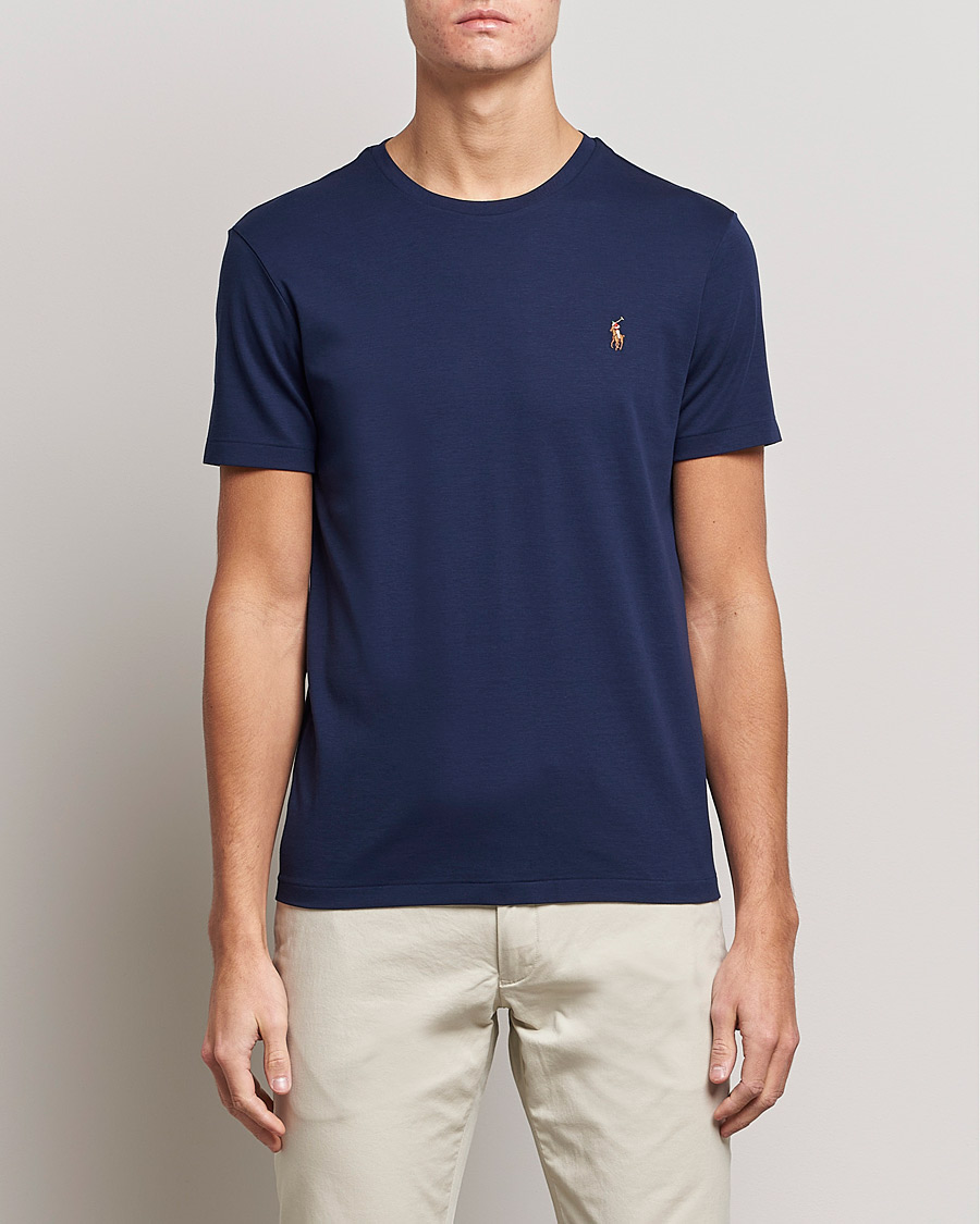 Men | Short Sleeve T-shirts | Polo Ralph Lauren | Luxury Pima Cotton Crew Neck T-Shirt French Navy