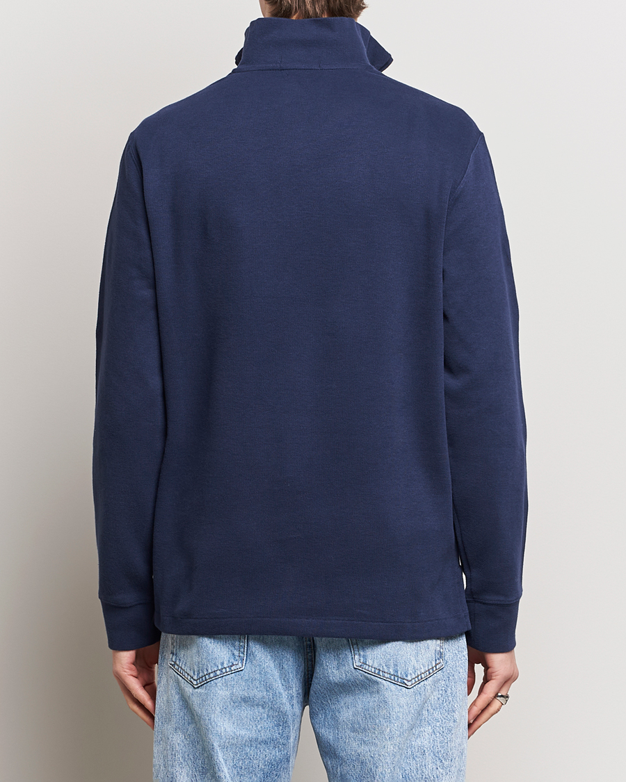 Men | Sweaters & Knitwear | Polo Ralph Lauren | Double Knit Jaquard Half Zip Sweater Cruise Navy